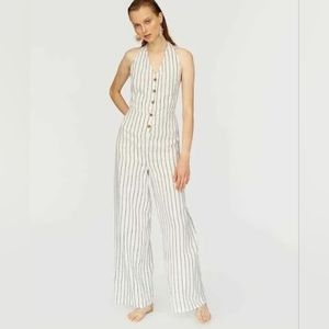 Striped White Jumpsuit